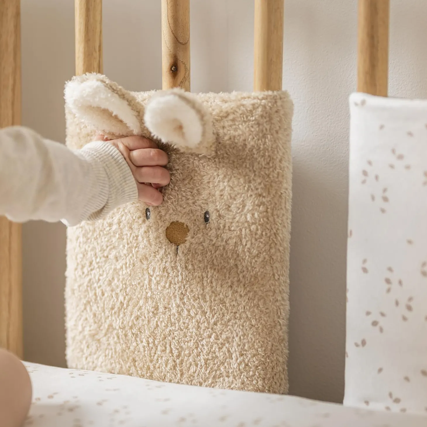 Nattou Lot de 6 Protège Barreaux Teddy Blanc/Beige/Caramel