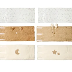 Nattou Lot de 6 Protège Barreaux Teddy Blanc/Beige/Caramel