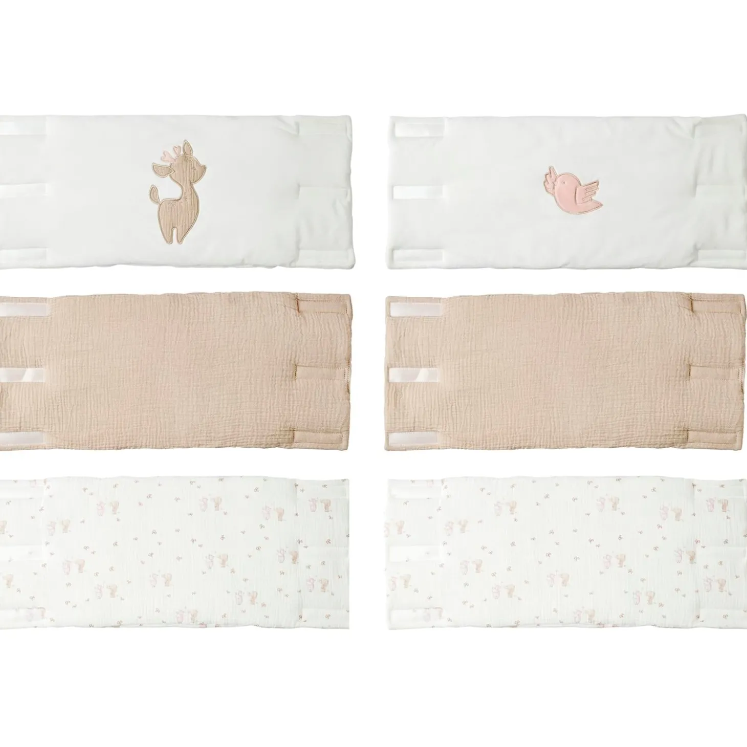 Nattou Lot de 6 Protège Barreaux Fanfan Sable/Crème