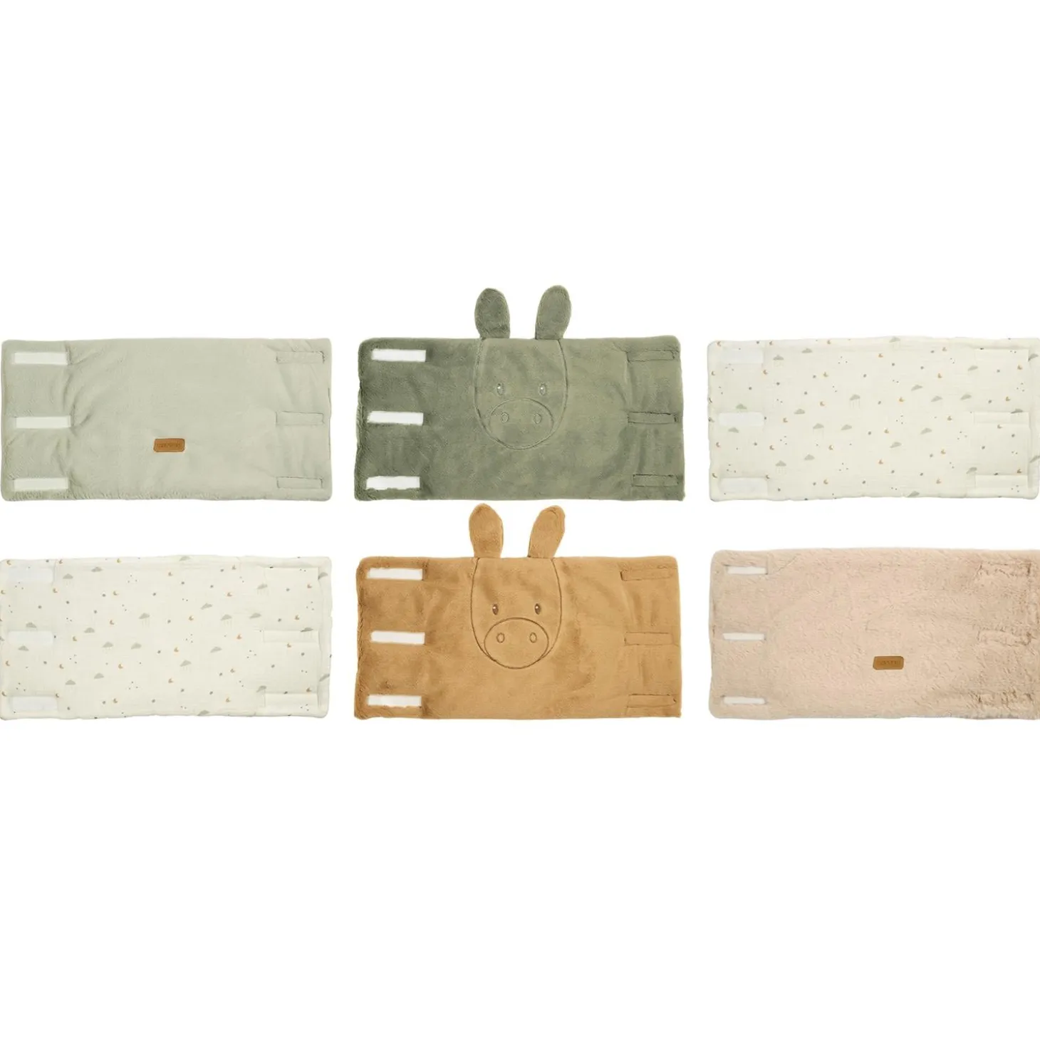 Nattou Lot de 6 Protèges Barreaux Loulou Vert/Sable/Ecru