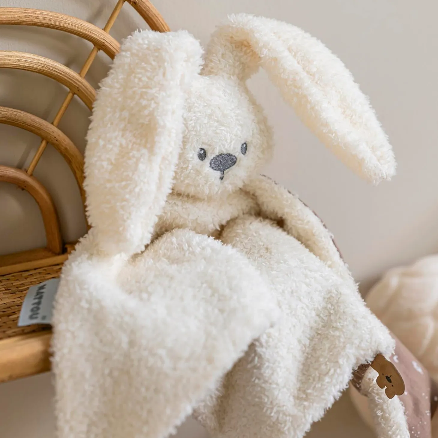 Nattou Maxi doudou Lapidou Teddy Glow Blanc