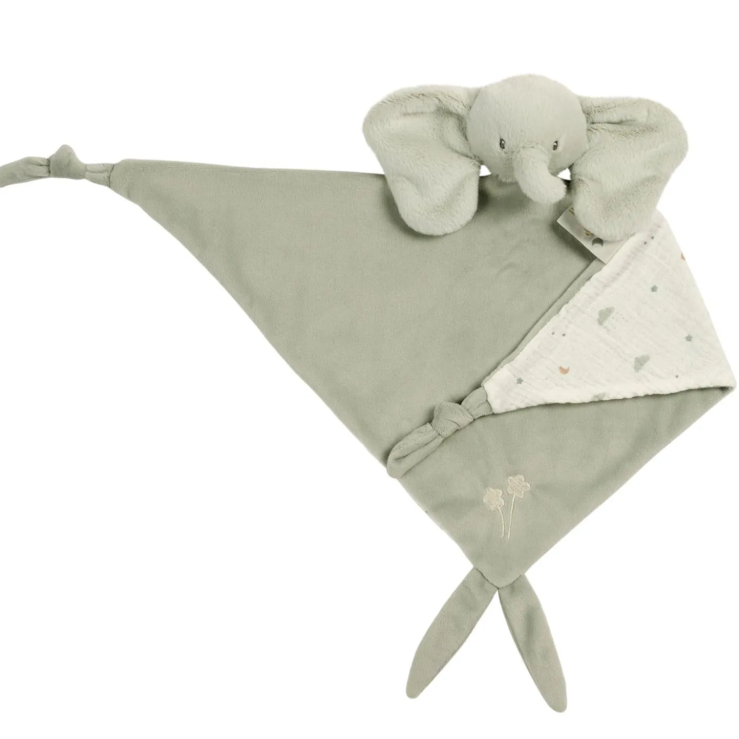 Nattou Maxi Doudou Loulou Éléphant Vert tilleul