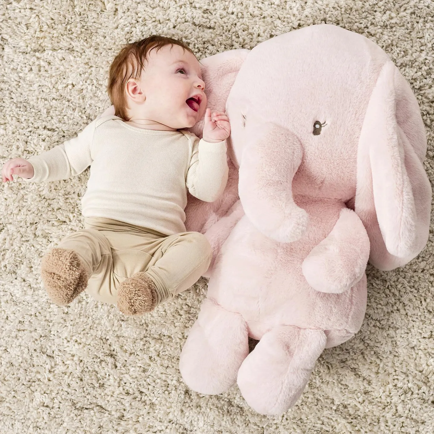 Nattou Maxi Peluche Éléphant Longs Poils Fanfan Rose