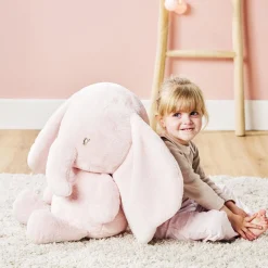Nattou Maxi Peluche Éléphant Longs Poils Fanfan Rose
