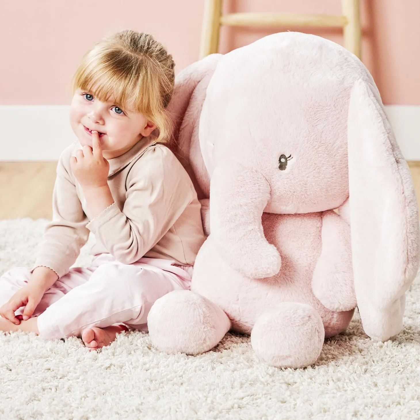 Nattou Maxi Peluche Éléphant Longs Poils Fanfan Rose