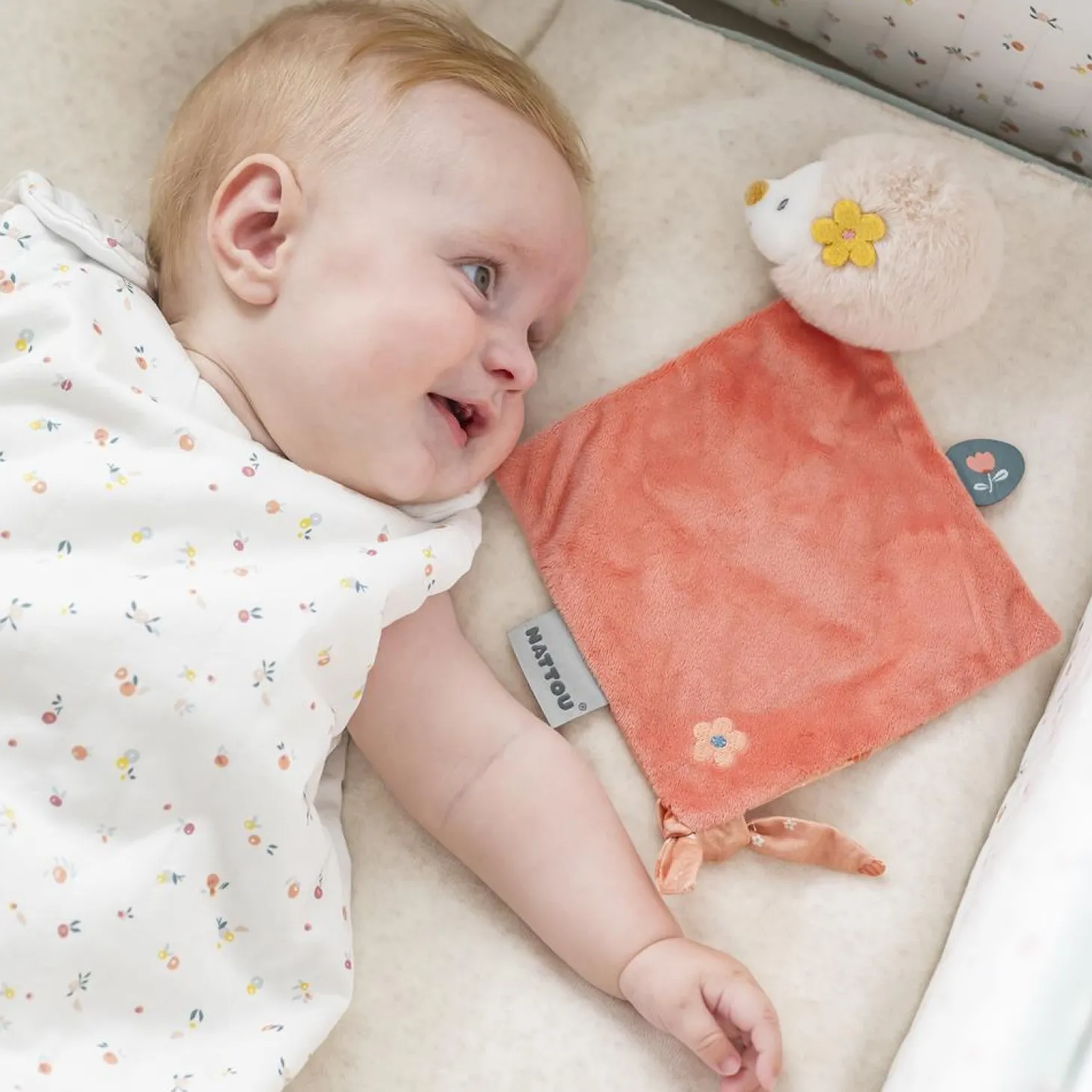 Nattou Mini doudou hérisson Mila, Zoé et Lana Rose
