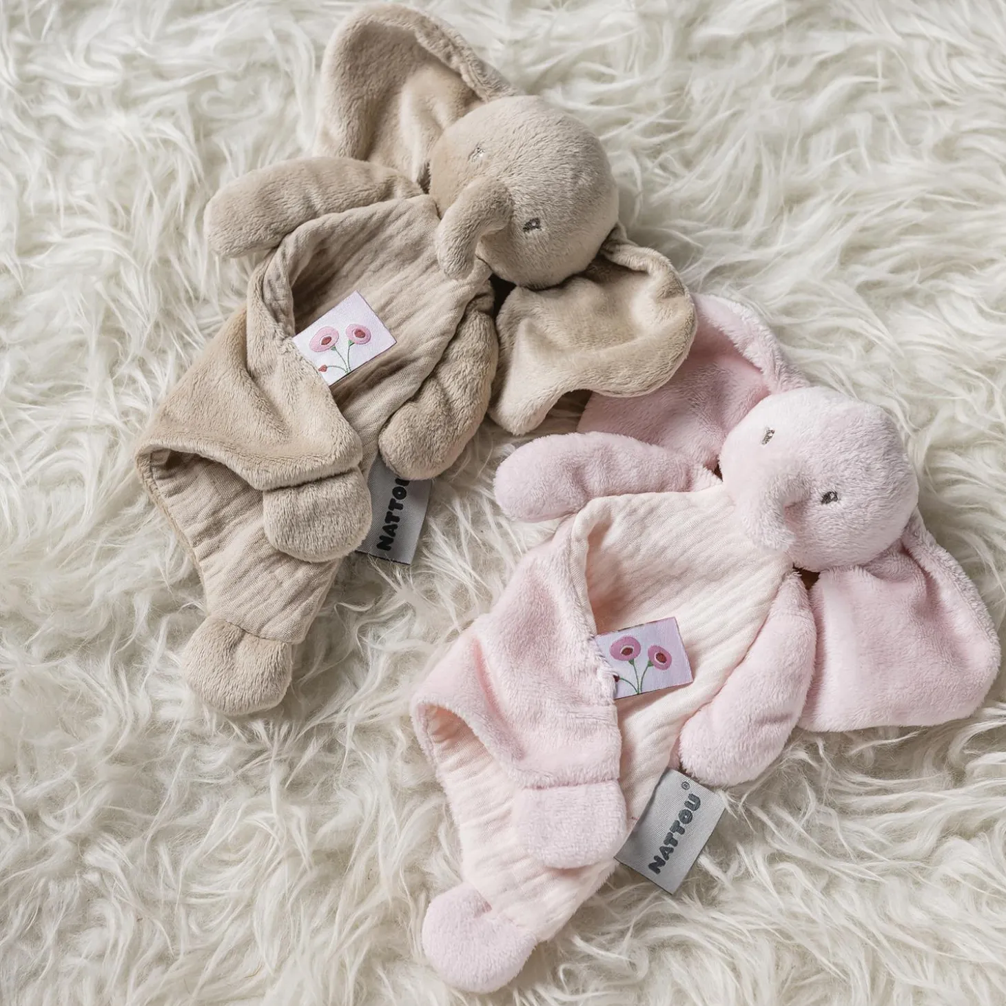 Nattou Mini Doudou Éléphant Fanfan Rose