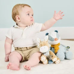 Nattou                    Mini Peluche musicale âne Leo Felix et Leo    Brun