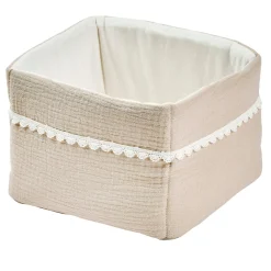 Nattou Panier Nursery Gaze de Coton Fanfan Sable 20x20 cm