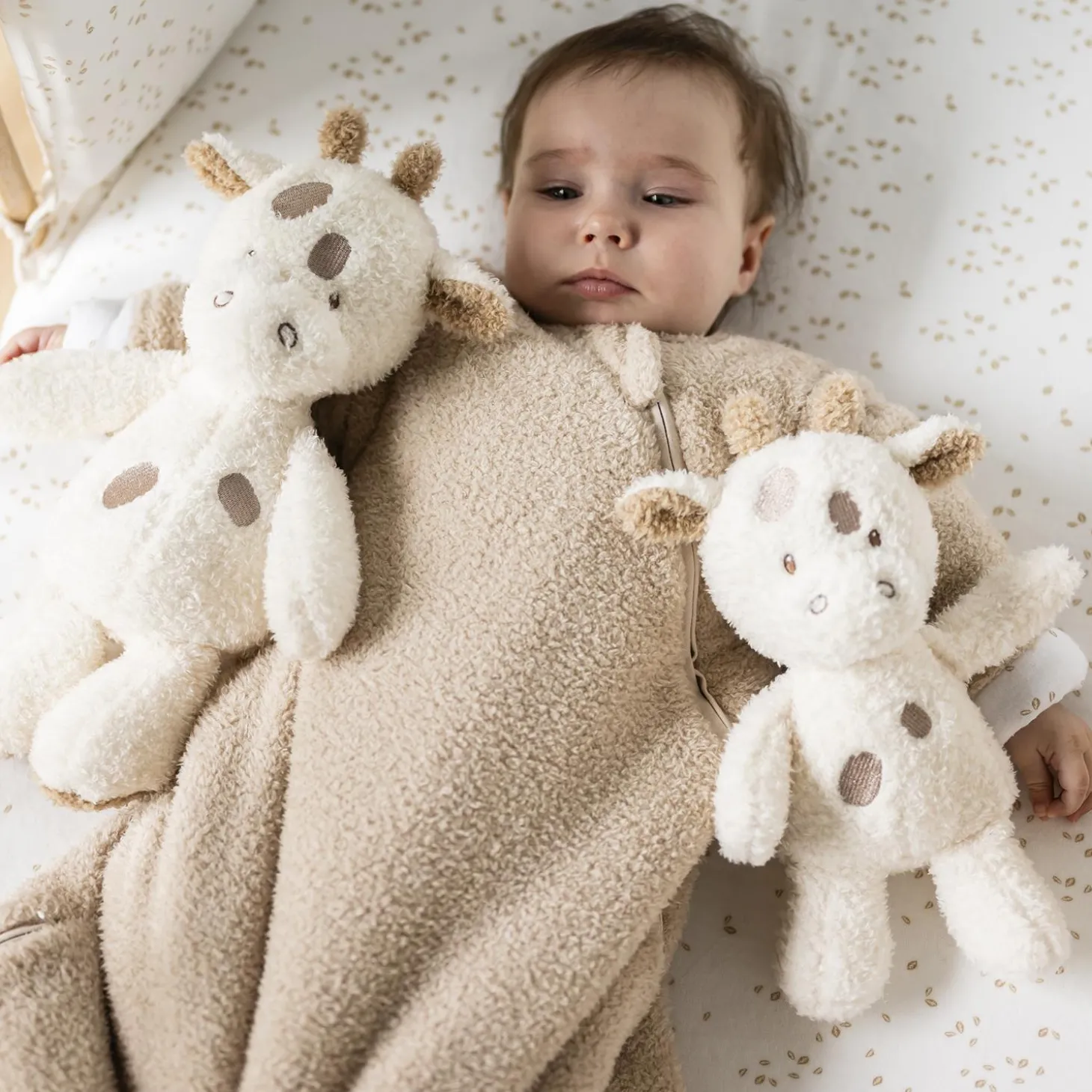 Nattou Peluche Bébé Girafe Bouclette Teddy Ecru 24 cm