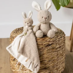 Nattou Peluche Bébé Lapin Bouclette Teddy Beige 24 cm