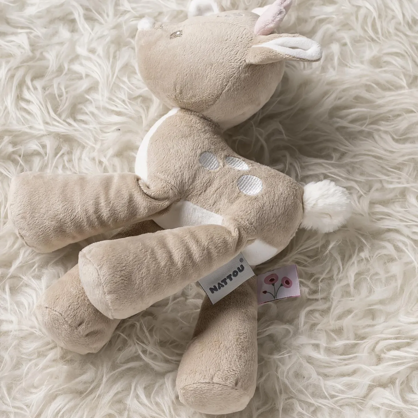 Nattou Peluche Biche Fanfan Sable 30 cm