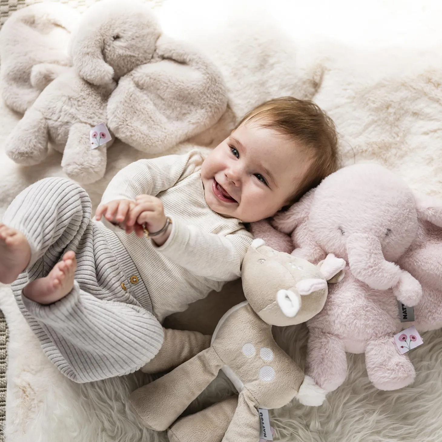 Nattou Peluche Biche Fanfan Sable 30 cm