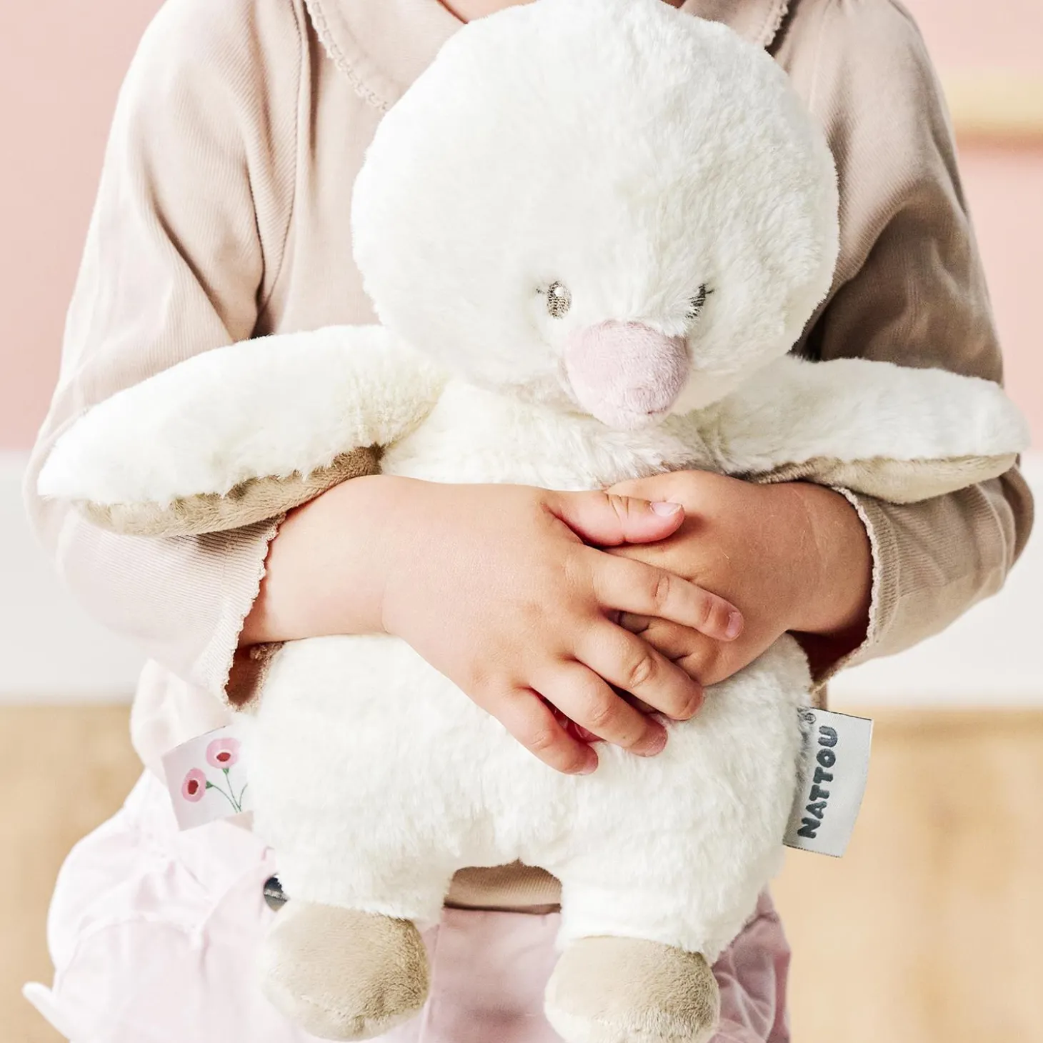 Nattou Peluche Caneton Fanfan Blanc Crème 30 cm