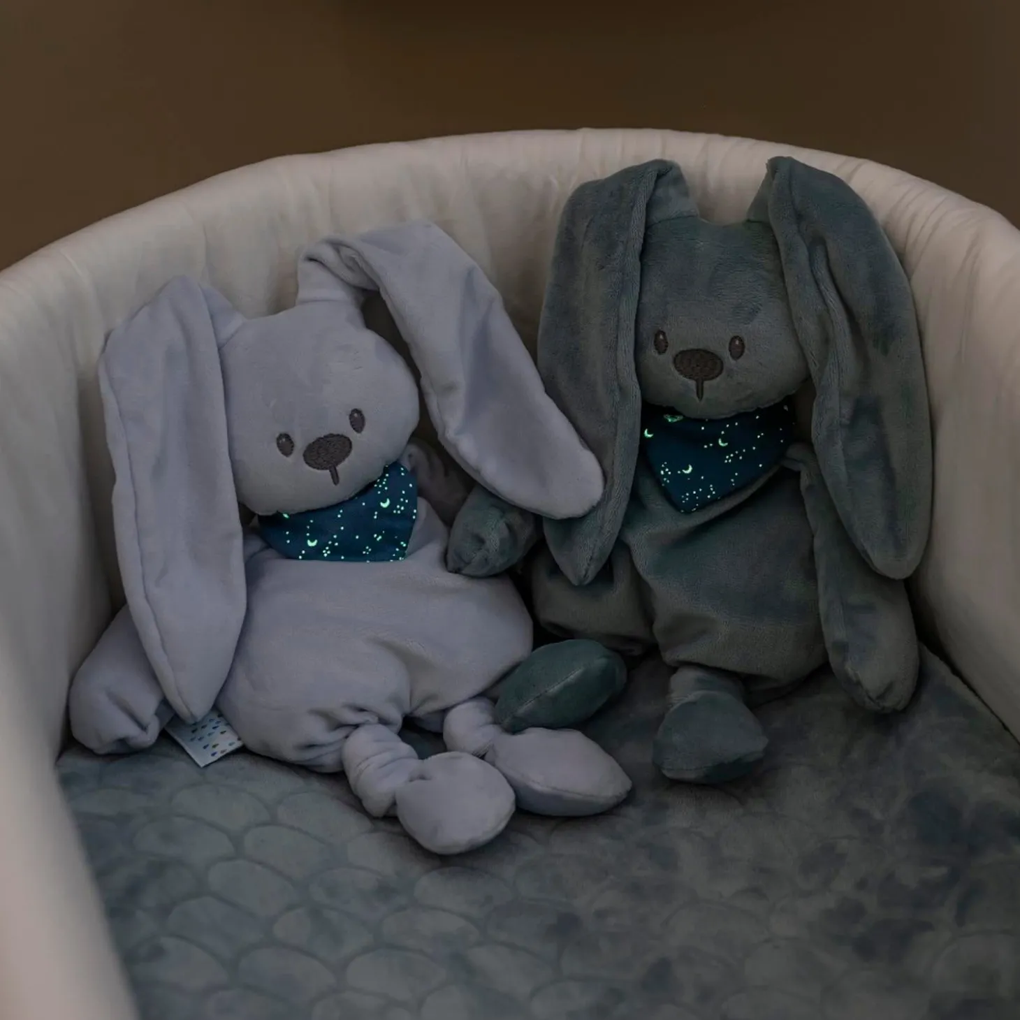 Nattou Peluche Lapidou avec bandana Vert De Gris