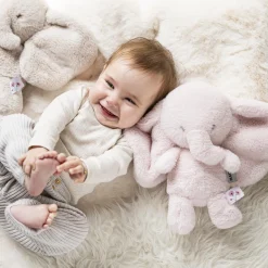 Nattou Peluche Éléphant Longs Poils Fanfan Rose 30 cm