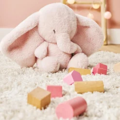 Nattou Peluche Éléphant Longs Poils Fanfan Rose 30 cm