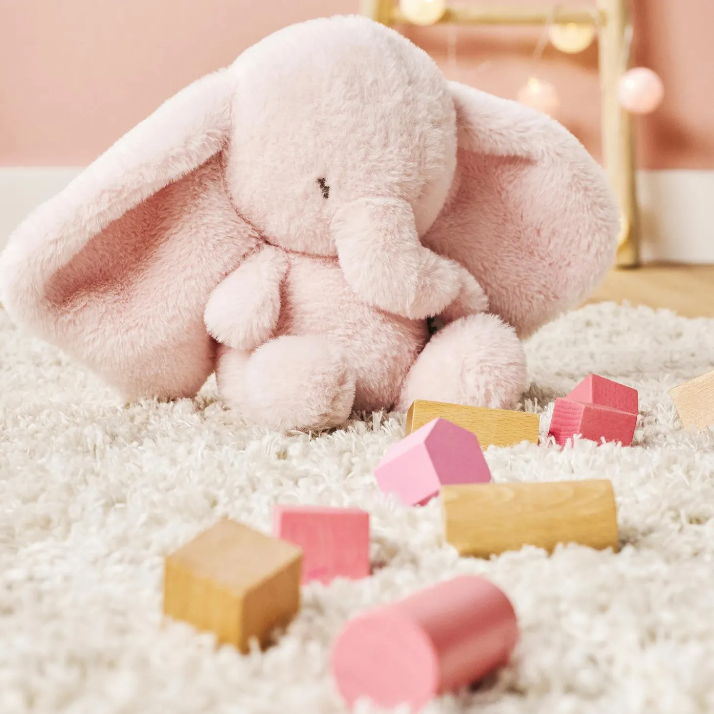 Nattou Peluche Éléphant Longs Poils Fanfan Rose 30 cm