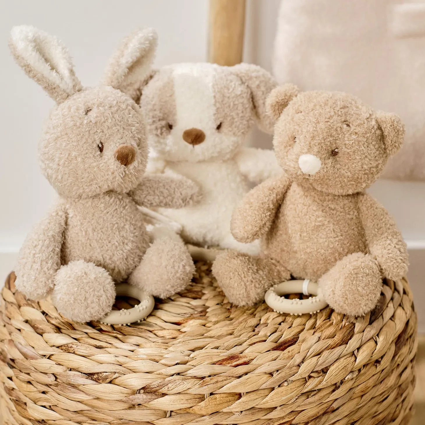 Nattou Peluche musicale Bébé Lapin Bouclette Teddy Beige