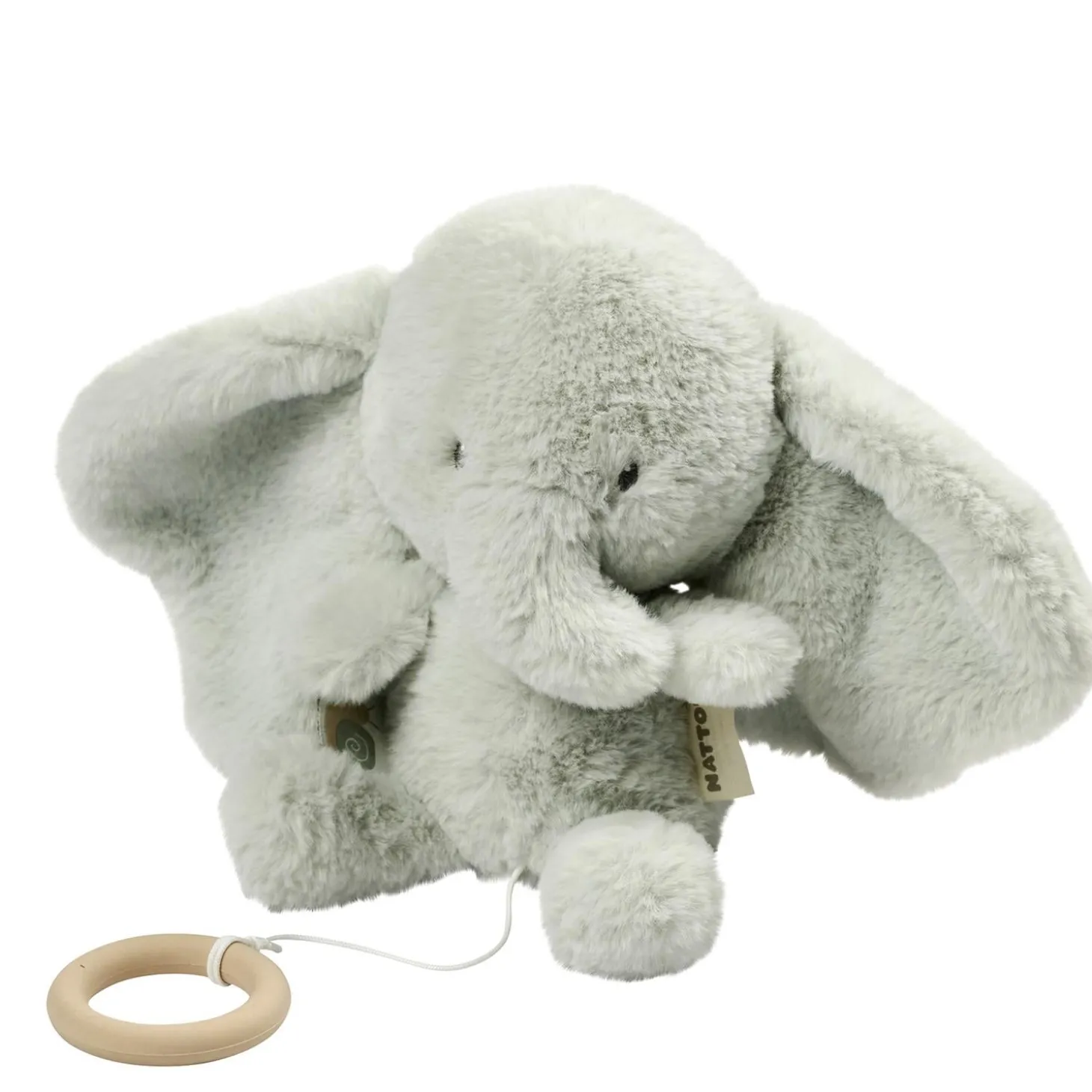 Nattou Peluche Musical Loulou Éléphant Vert tilleul