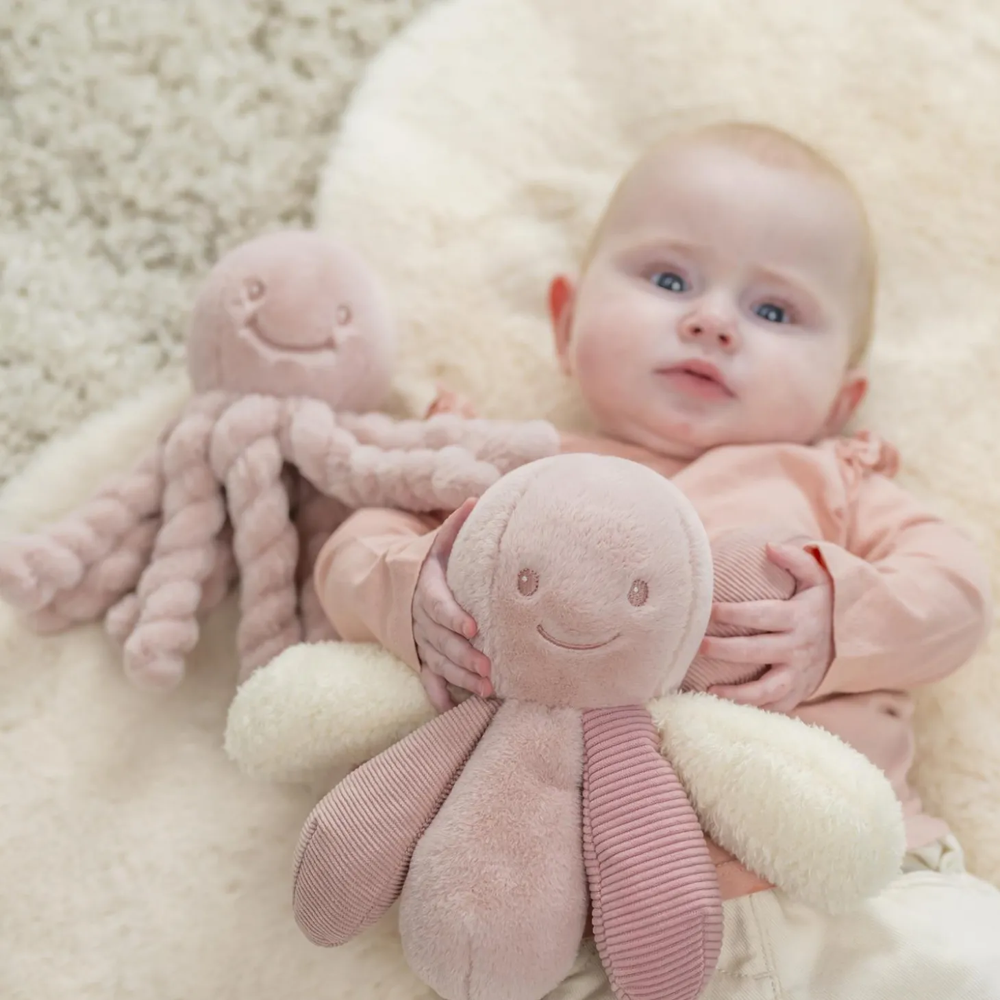 Nattou Peluche Pieuvre activité Lapidou Rose