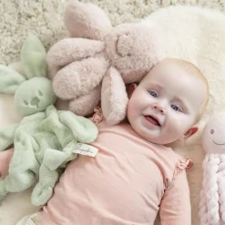 Nattou Peluche Pieuvre hochet longs poils Lapidou Rose poudré