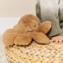 Nattou Peluche Pieuvre hochet longs poils Lapidou Beige ambré