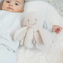 Nattou Peluche Pieuvre hochet longs poils Lapidou Sable