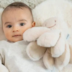 Nattou Peluche Pieuvre hochet longs poils Lapidou Sable
