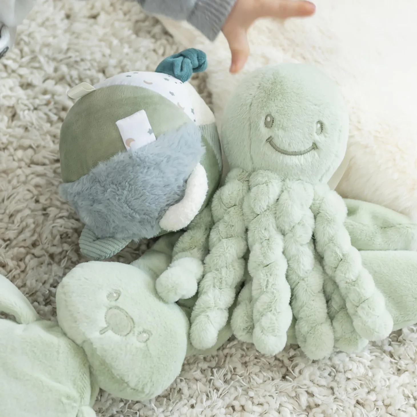 Nattou Peluche Pieuvre Toudous Lapidou Vert tilleul