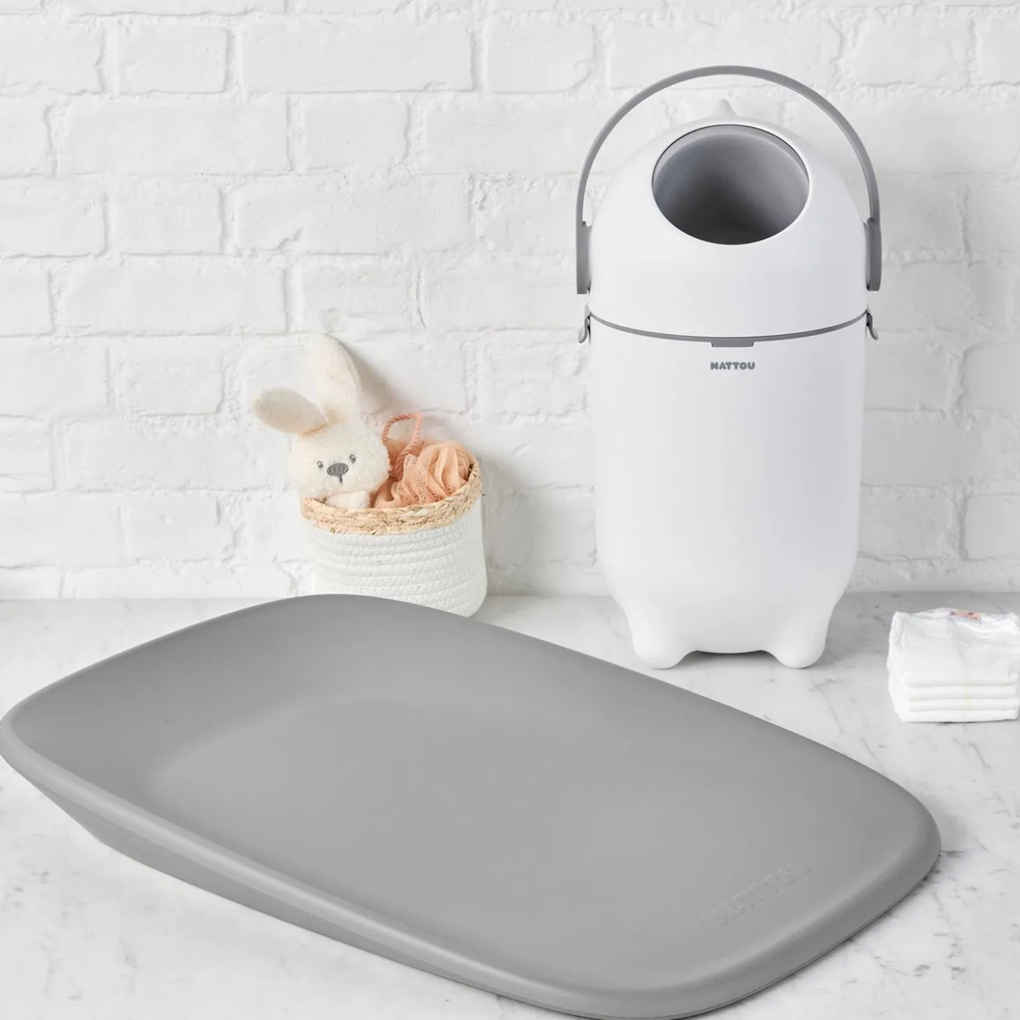 Nattou Poubelle à couche Dropy Blanc
