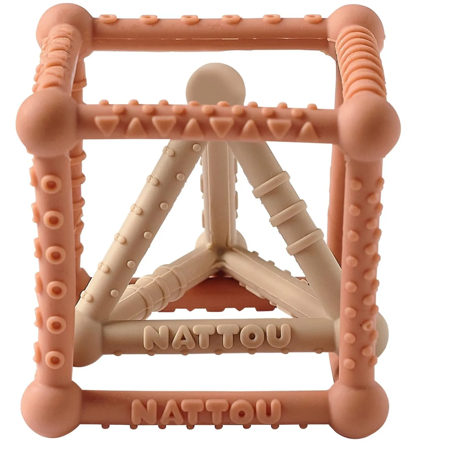 Nattou Set Cube/triangle silicone Bleu/Vanille