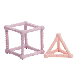 Nattou Set Cube/triangle silicone Lilas/Rose