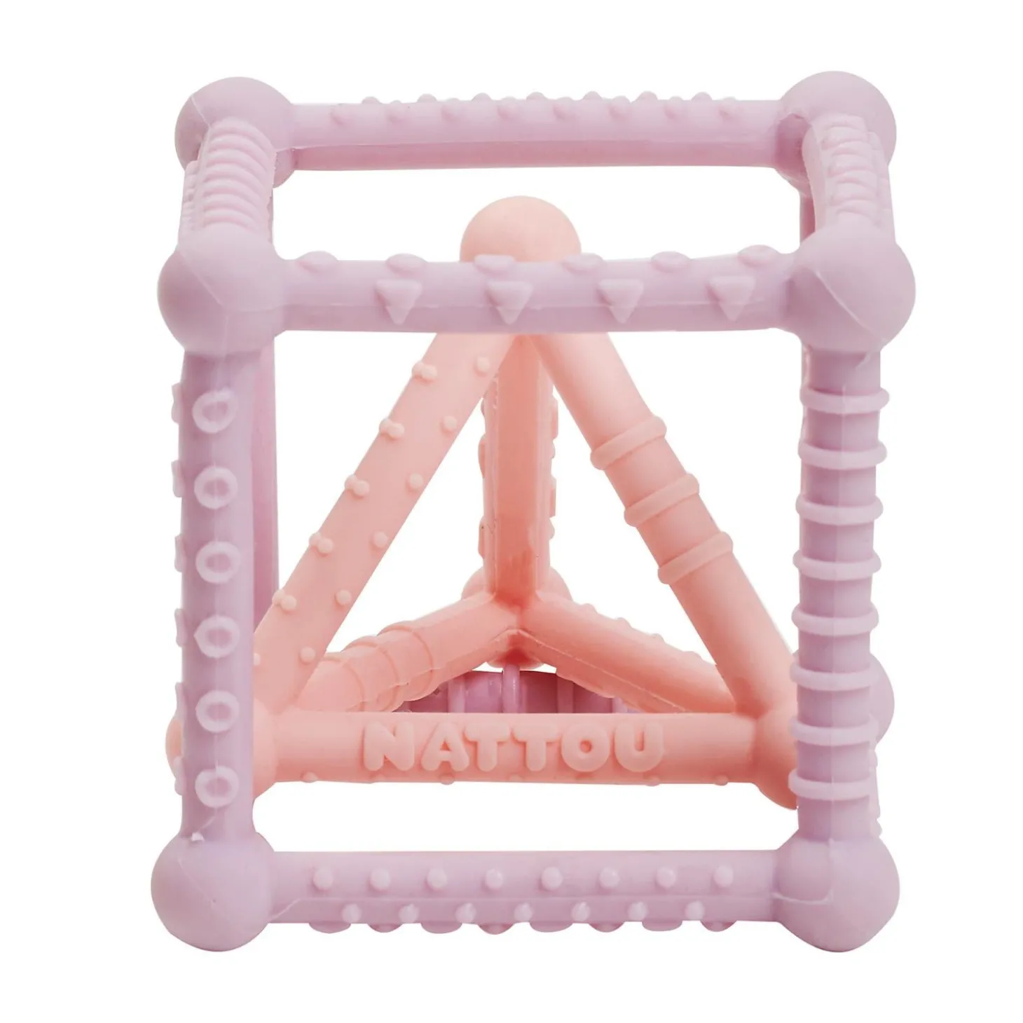 Nattou Set Cube/triangle silicone Lilas/Rose