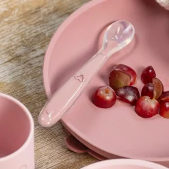 Nattou Set de 2 cuillères + Etui Silicone Rose