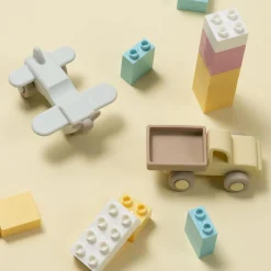 Nattou                    Set 2pcs camion + avion Silicone    Vert/jaune