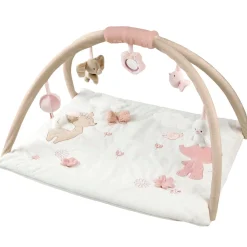 Nattou Tapis d'éveil avec arches Fanfan Blanc/Sable/Rose