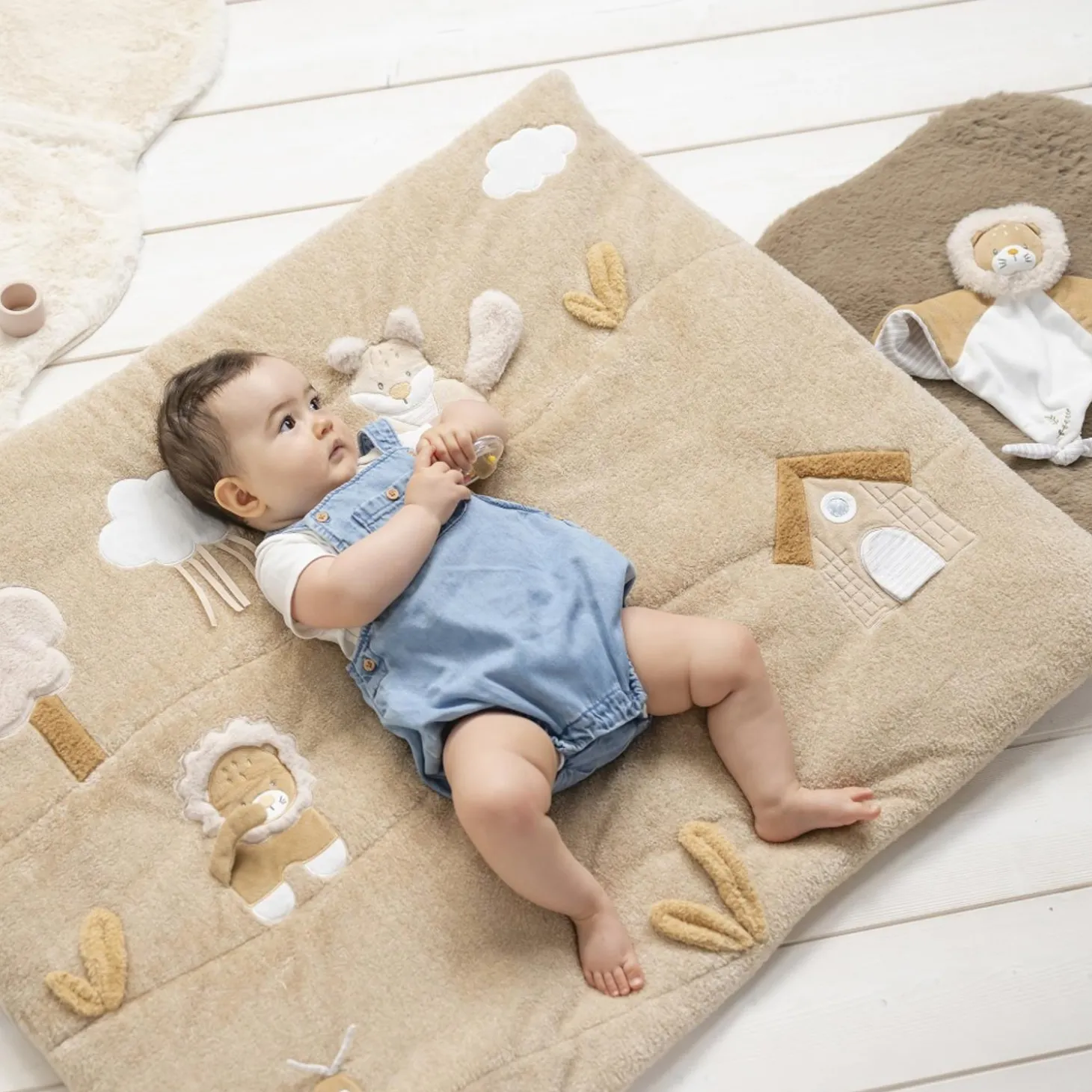 Nattou Tapis d'éveil pour arche en bois Beige 80x100 cm