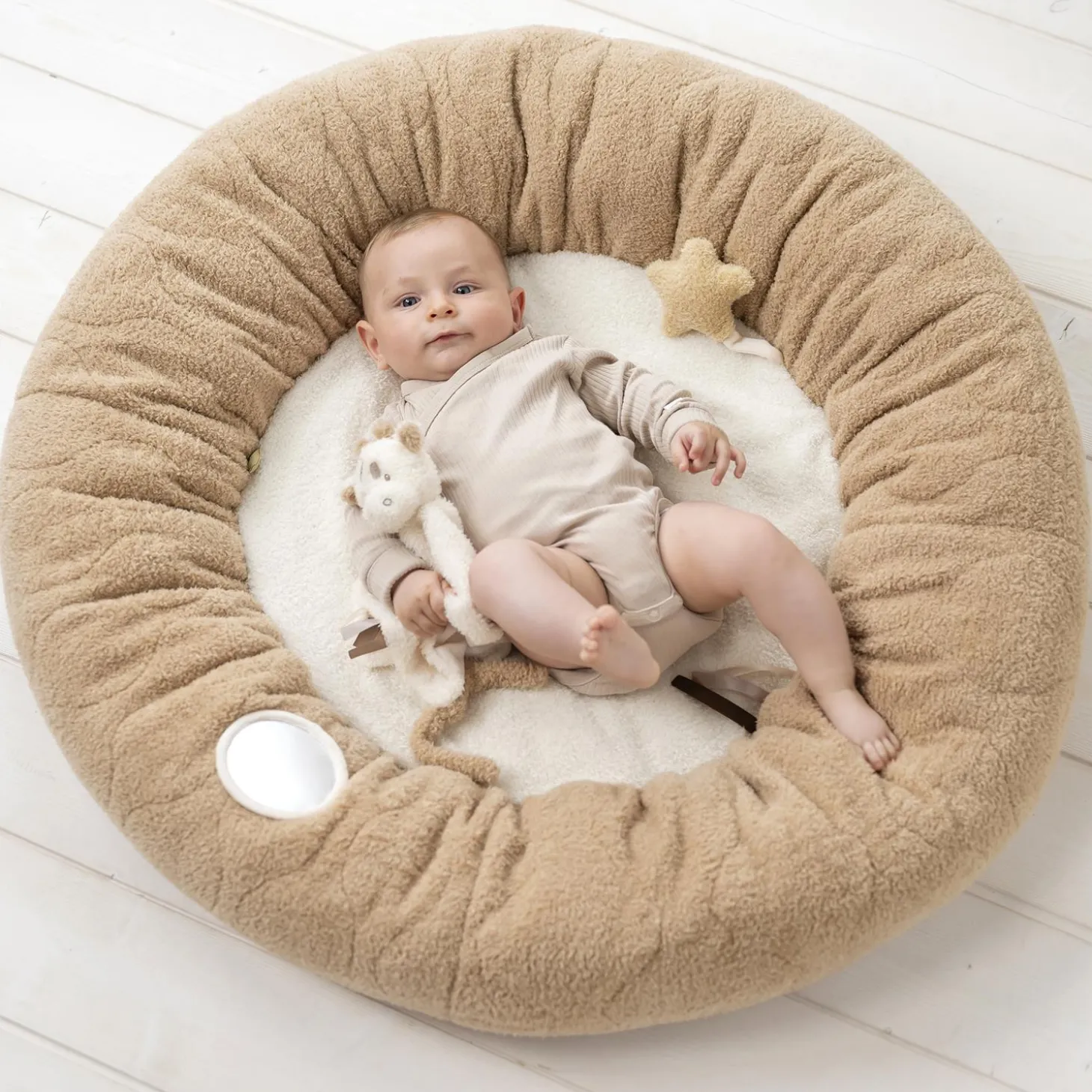 Nattou Tapis Teddy pouf avec arches naturel Beige