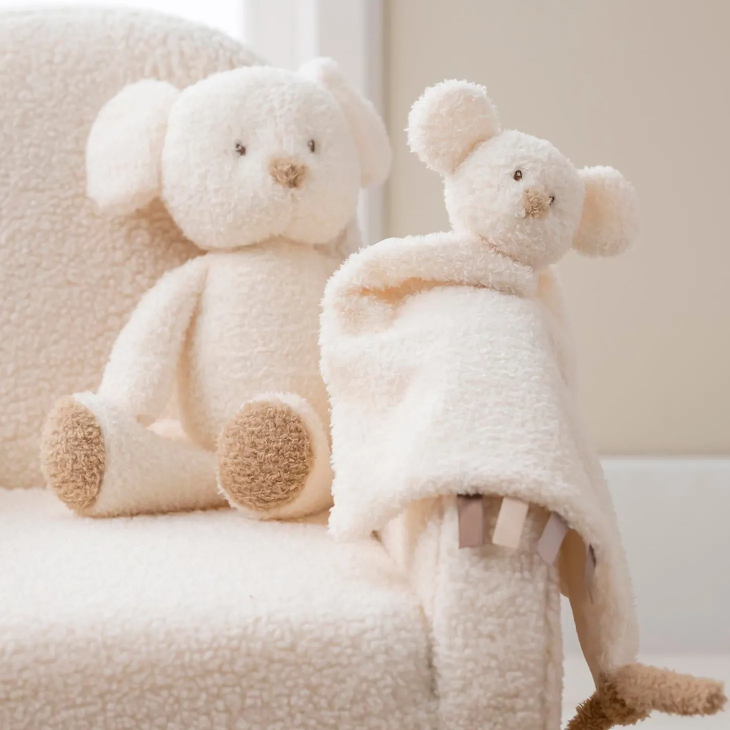 Nattou Teddy Peluche Souris Ecru