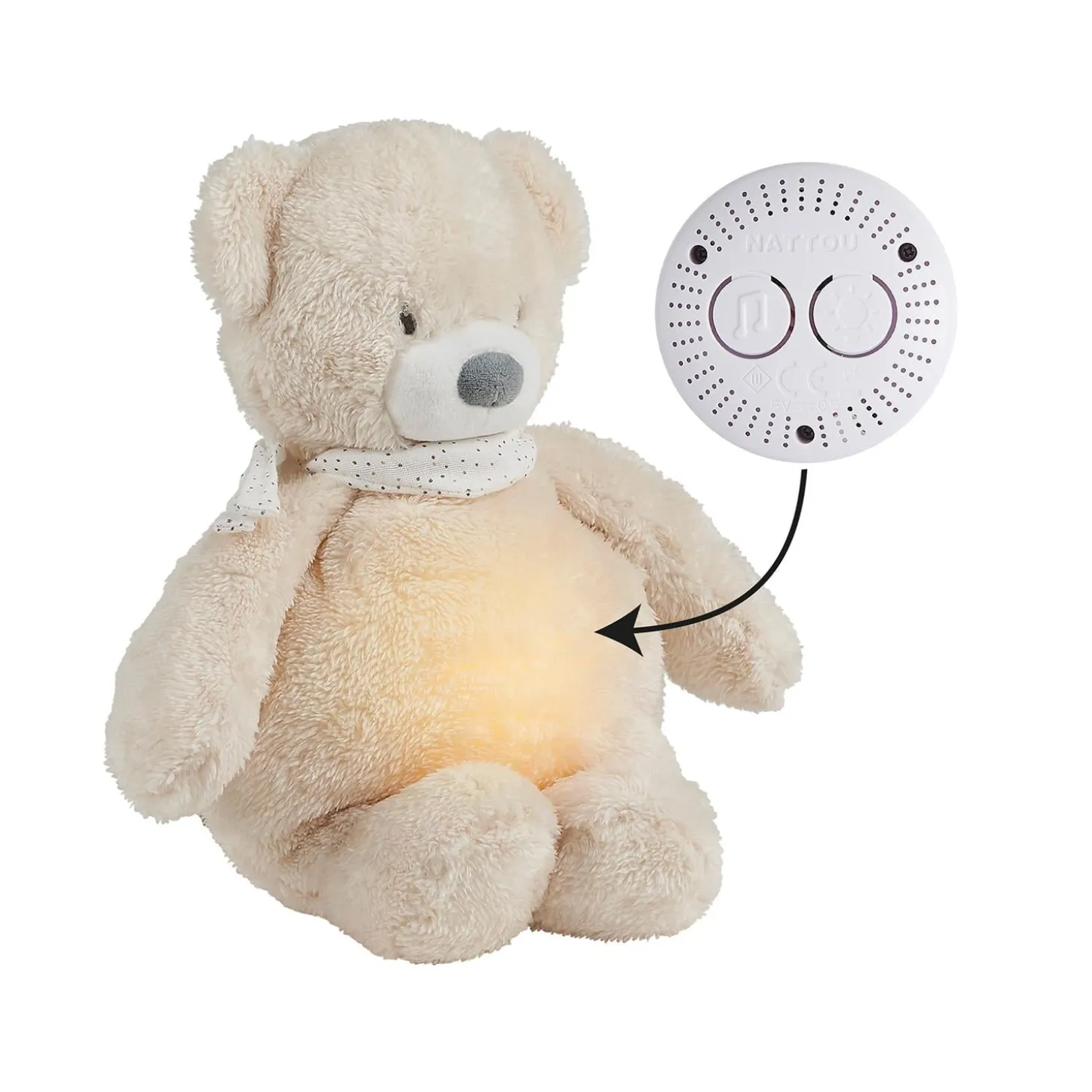 Nattou Veilleuse peluche Ours Sleepy Beige Clair