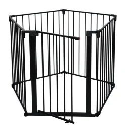 Nordlinger                    Barrière pare feu 5 pans métal laqué avec portillon    Noir             58x75 cm