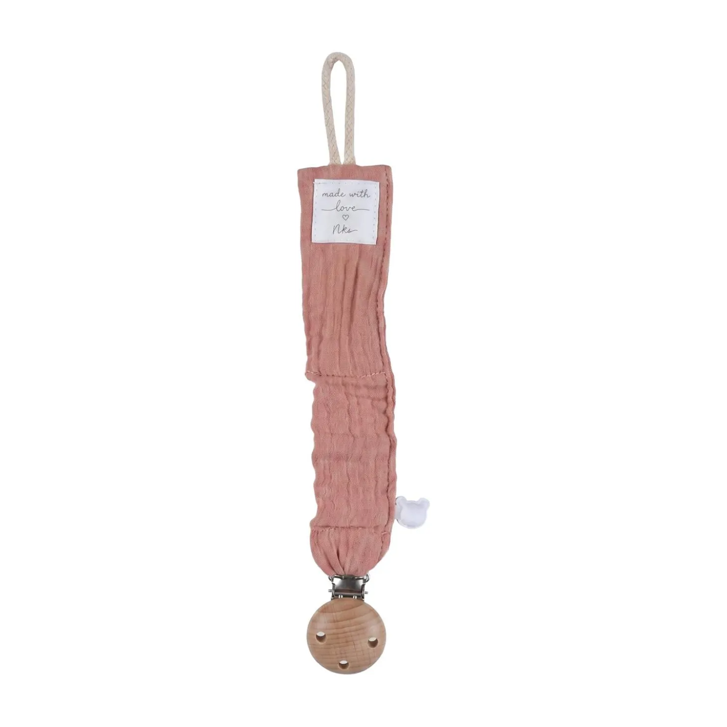 Noukie's Attache tétine Coton Bio Rose