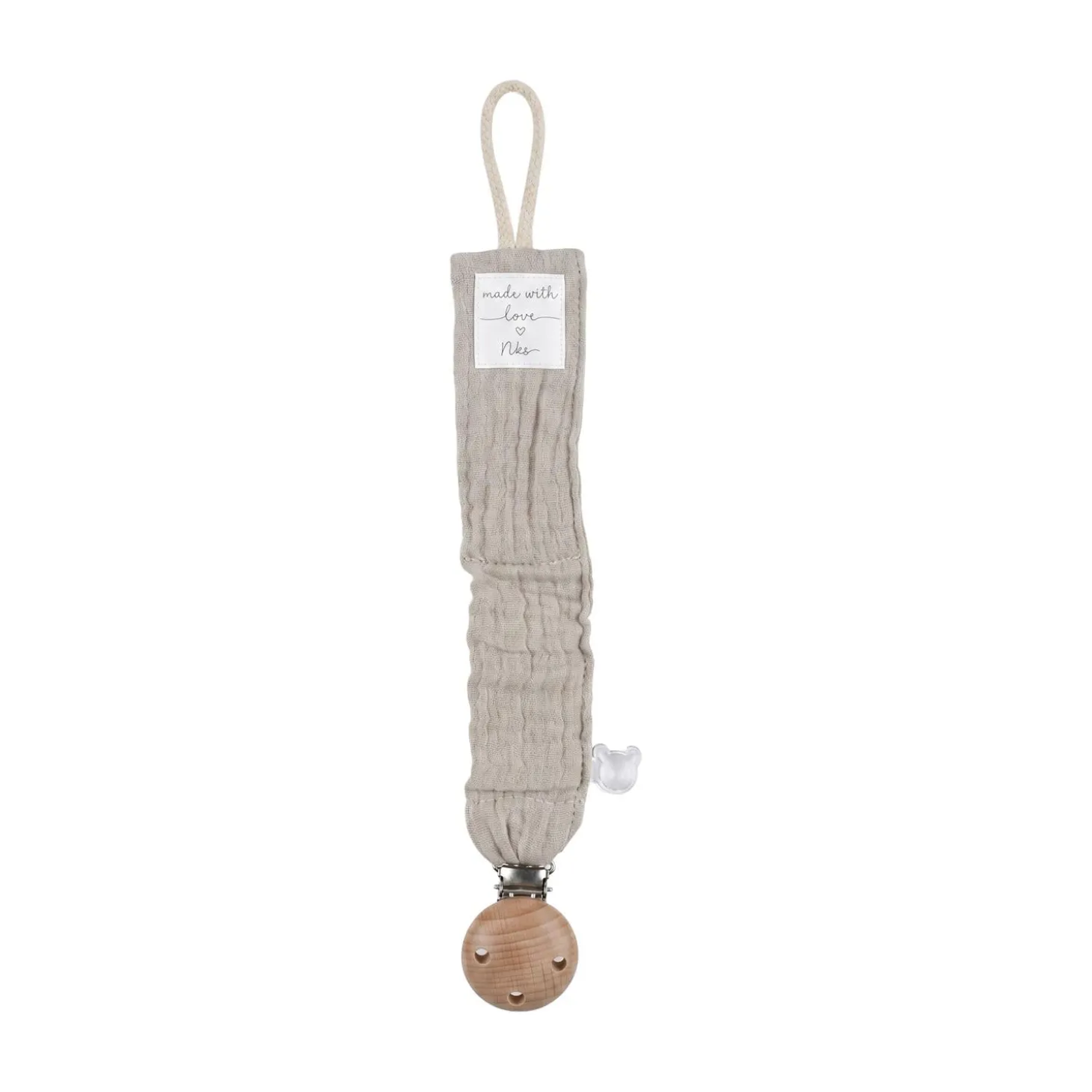 Noukie's Attache tétine Coton Bio Greige