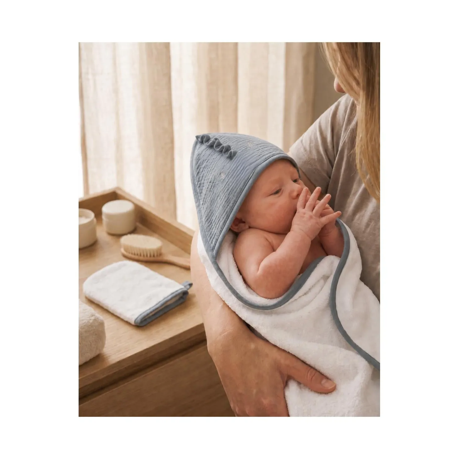Noukie's Cape de bain Lino R&L Bleu