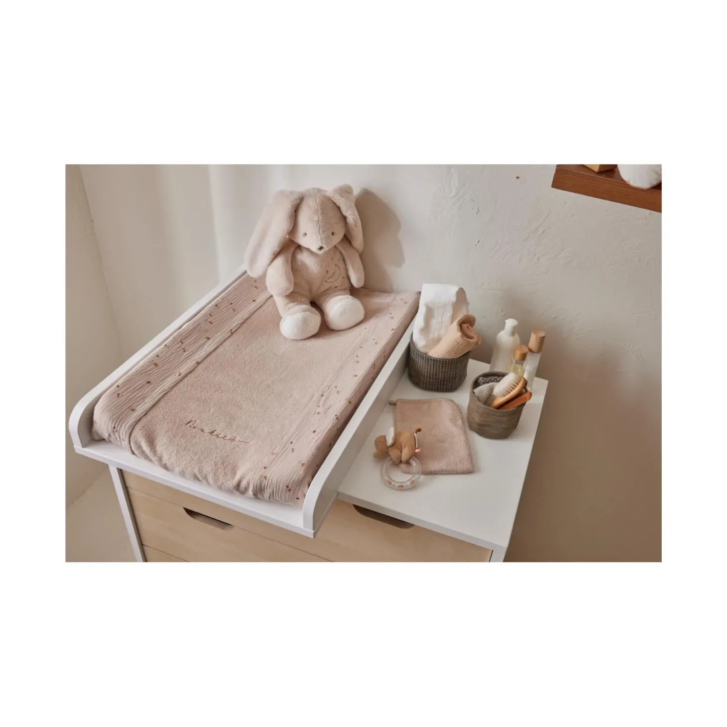 Noukie's Coussin à langer et housse mousseline B&M Beige 45x67 cm