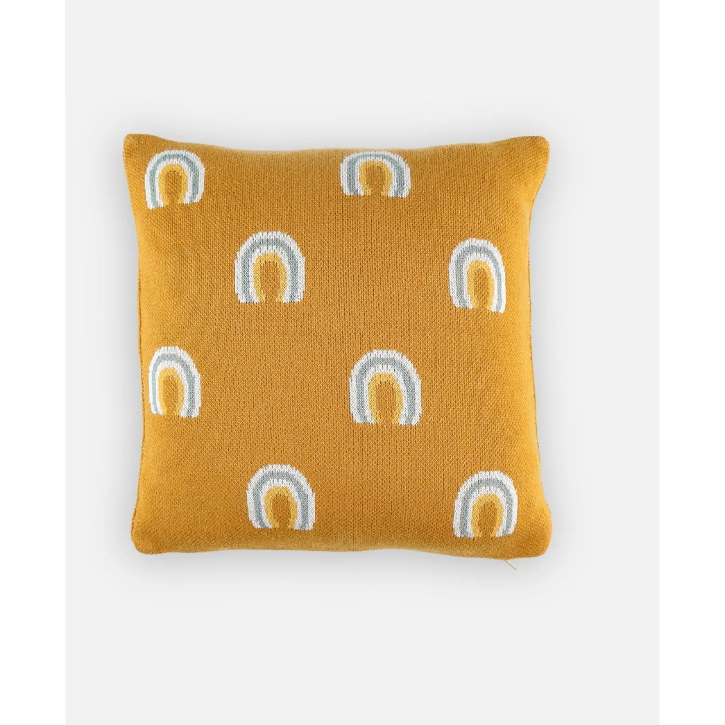 Noukie's Coussin Tricot Bio Tiga & Stegi Jaune 36x36 cm