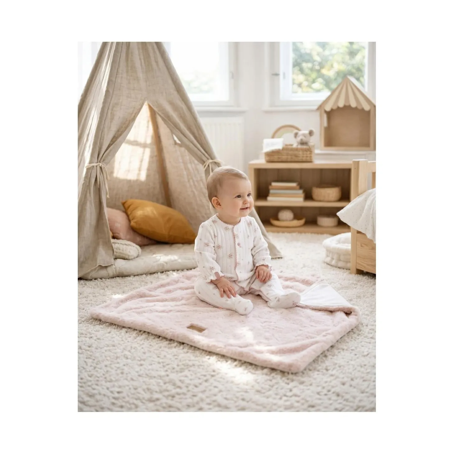Noukie's Couverture Groloudoux Rose 75x100 cm