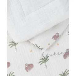 Noukie's Couverture mousseline M&m25 Cute Gorilla Blanc 75x100 cm