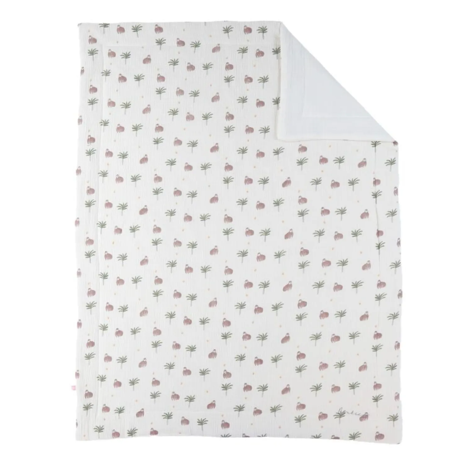 Noukie's Couverture mousseline M&m25 Cute Gorilla Blanc 75x100 cm